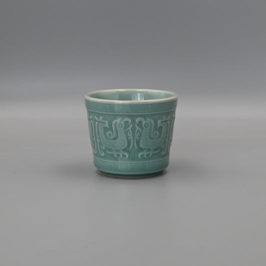 Longquan Celadon Celestial Blue Six-Phoenix Totem Master’s Cup