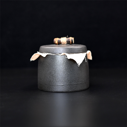 Boîte à thé en poterie brute de petite taille, style rétro japonais