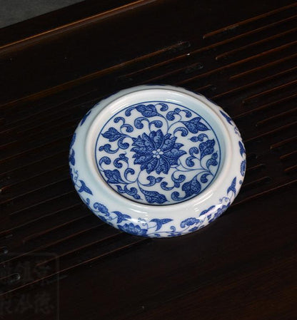 Jingdezhen blau-weißes Teekannen-Set mit Lotus-Rollmuster