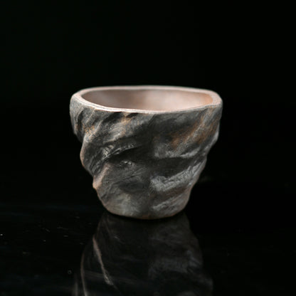 Grande tasse à thé de style Wabi-Sabi en argile brute cuite au bois, design vintage, grande capacité (120 ml)
