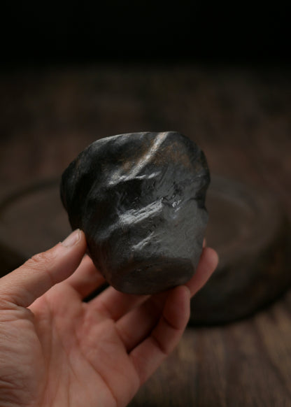 Grande tasse à thé de style Wabi-Sabi en argile brute cuite au bois, design vintage, grande capacité (120 ml)