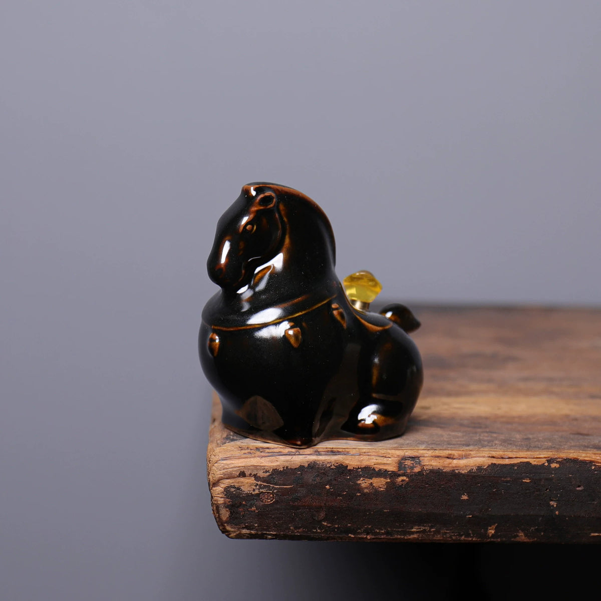 Longquan Celadon Ge Kiln Horse Tea Pet Figurine