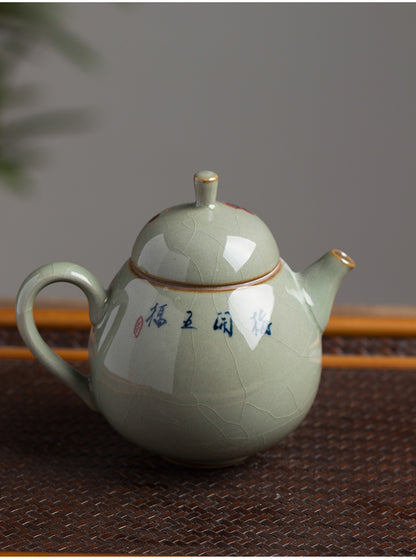 Jingdezhen Handbemalte Pflaumenblüte Unterglasur Pu-Erh-Teetasse / Teekanne