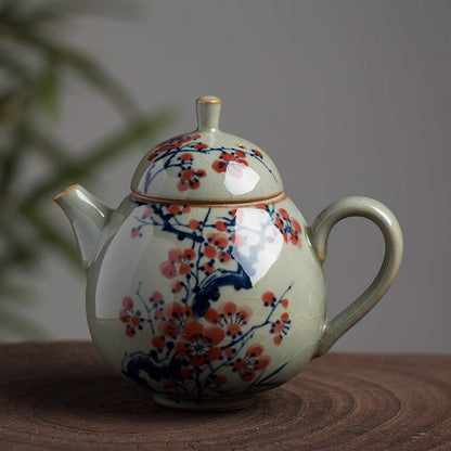 Jingdezhen Handbemalte Pflaumenblüte Unterglasur Pu-Erh-Teetasse / Teekanne