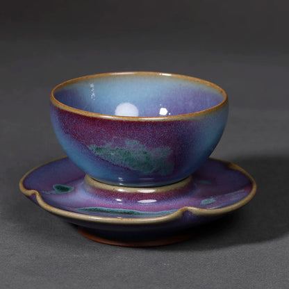 Jun Ware Handcrafted  "Pear-Shaped" Kiln-Transmutation Teaset