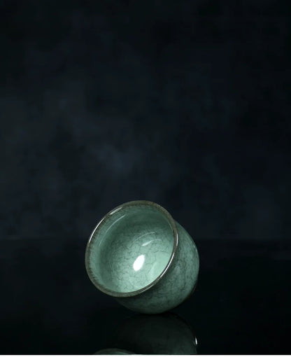 Longquan Celadon "Ge" Kiln Iron-Clay Ice-Crackle Teacup 70ml