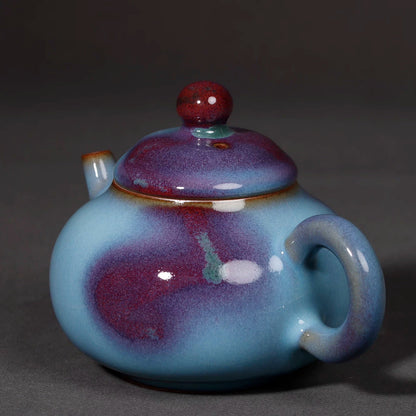 Jun Ware Handcrafted  "Pear-Shaped" Kiln-Transmutation Teaset
