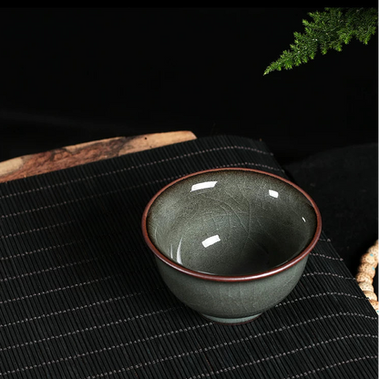 Longquan Celadon Ge Kiln  "Forest Green" 10-Piece Gongfu Tea Set