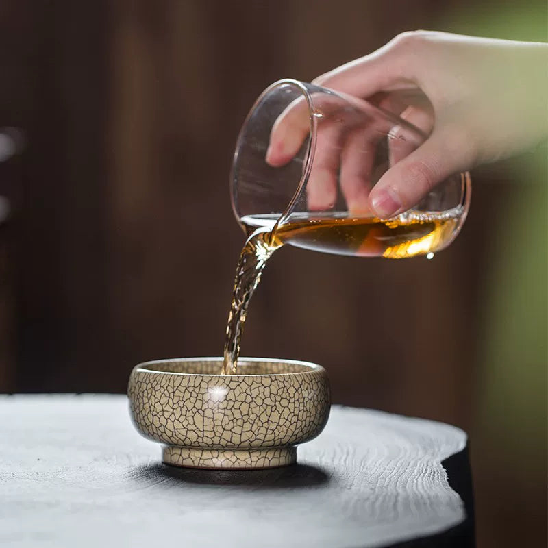 Chinese Song Dynasty inspired Ge Kiln crackle glaze tea cup for collectors of oriental ceramics