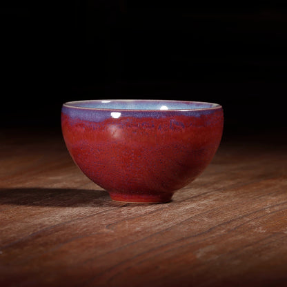 Handcrafted Jun Ware "Rose-Violet" Kiln-Transmutation Teacup 120ML