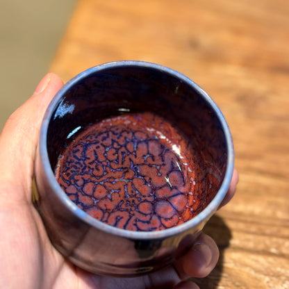 Jun Ware "Crimson Jade" Porcelain Handcrafted Teacup 90ML