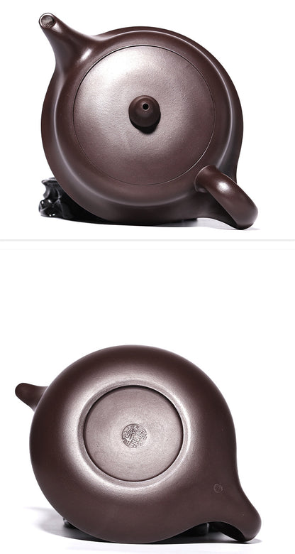 Théière en terre cuite pourpre semi-artisanale Pot Zisha de Yixing.