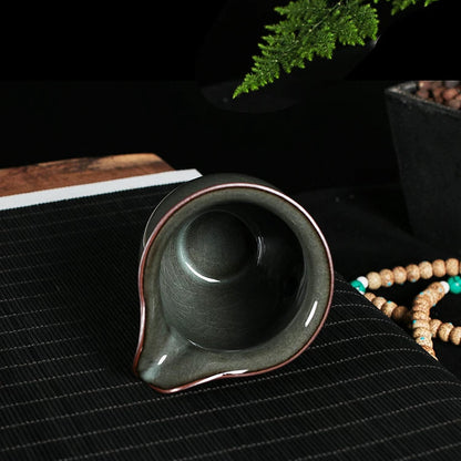 Longquan Celadon Ge Kiln  "Forest Green" 10-Piece Gongfu Tea Set