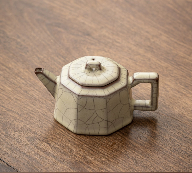 Longquan Celadon Ge Kiln Octagonal Teapot