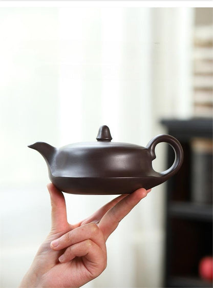 Théière en terre cuite pourpre semi-artisanale Pot Zisha de Yixing.