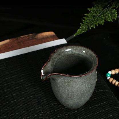 Longquan Celadon Ge Kiln  "Forest Green" 10-Piece Gongfu Tea Set