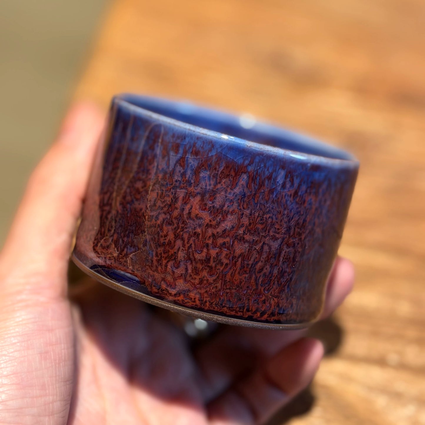 Jun Ware "Crimson Jade" Porcelain Handcrafted Teacup 90ML