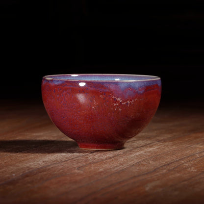 Handcrafted Jun Ware "Rose-Violet" Kiln-Transmutation Teacup 120ML