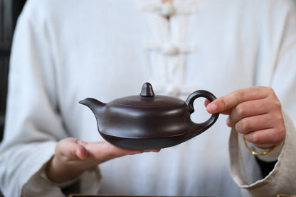 Théière en terre cuite pourpre semi-artisanale Pot Zisha de Yixing.