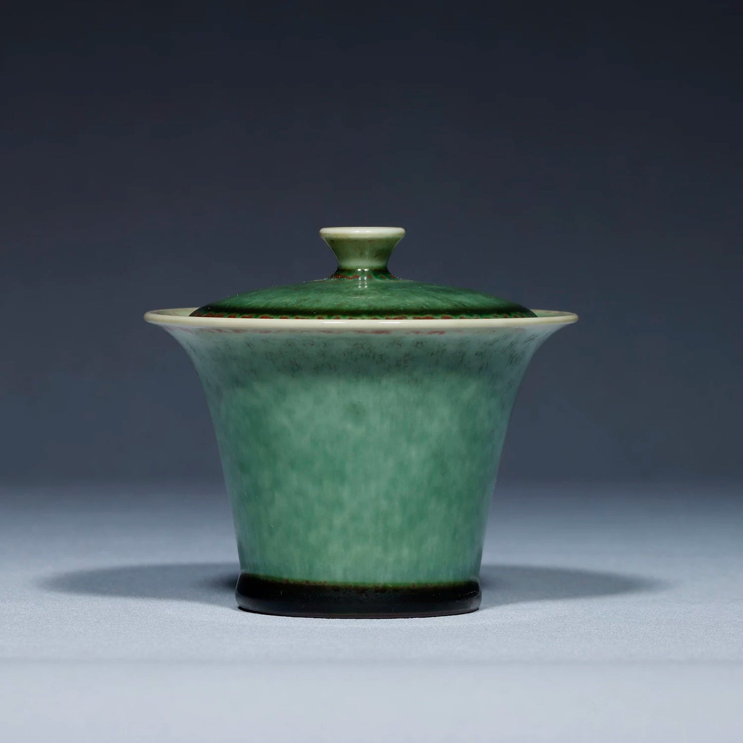 Jun Ware Handcrafted Charcoal-Fired "Ancient Green" Crystalline Gaiwan 110ML