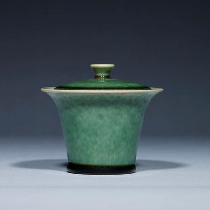 Jun Ware Handcrafted Charcoal-Fired "Ancient Green" Crystalline Gaiwan 110ML