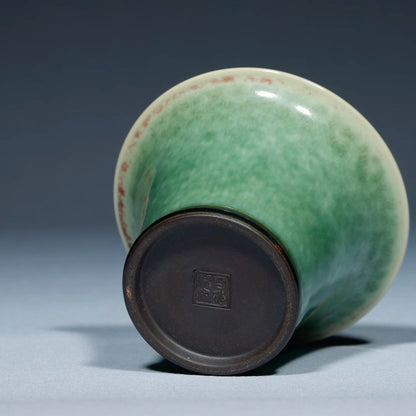 Jun Ware Handcrafted Charcoal-Fired "Ancient Green" Crystalline Gaiwan 110ML