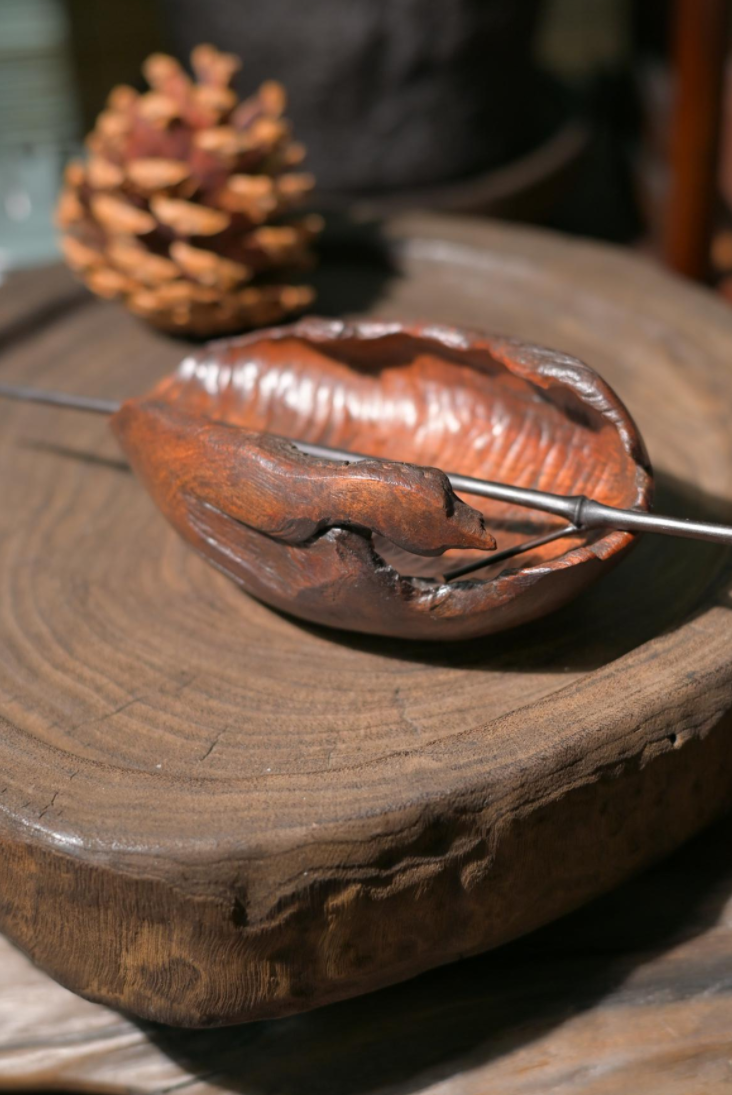 Hand-Carved Wabi-Sabi Irregular Wooden Tea Scoop