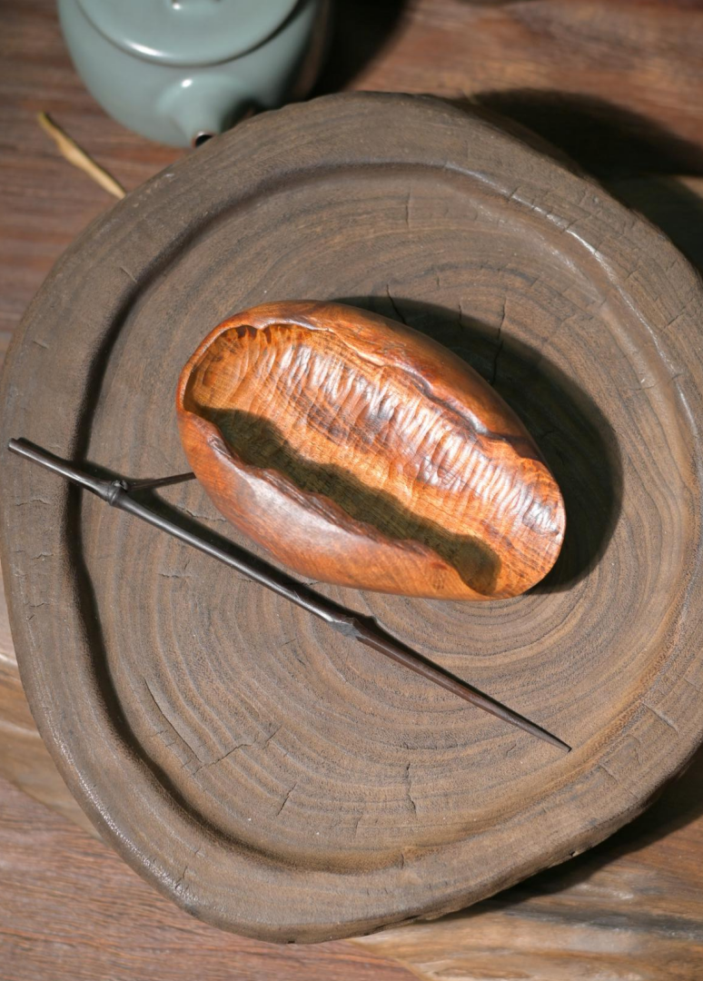 Hand-Carved Wabi-Sabi Irregular Wooden Tea Scoop