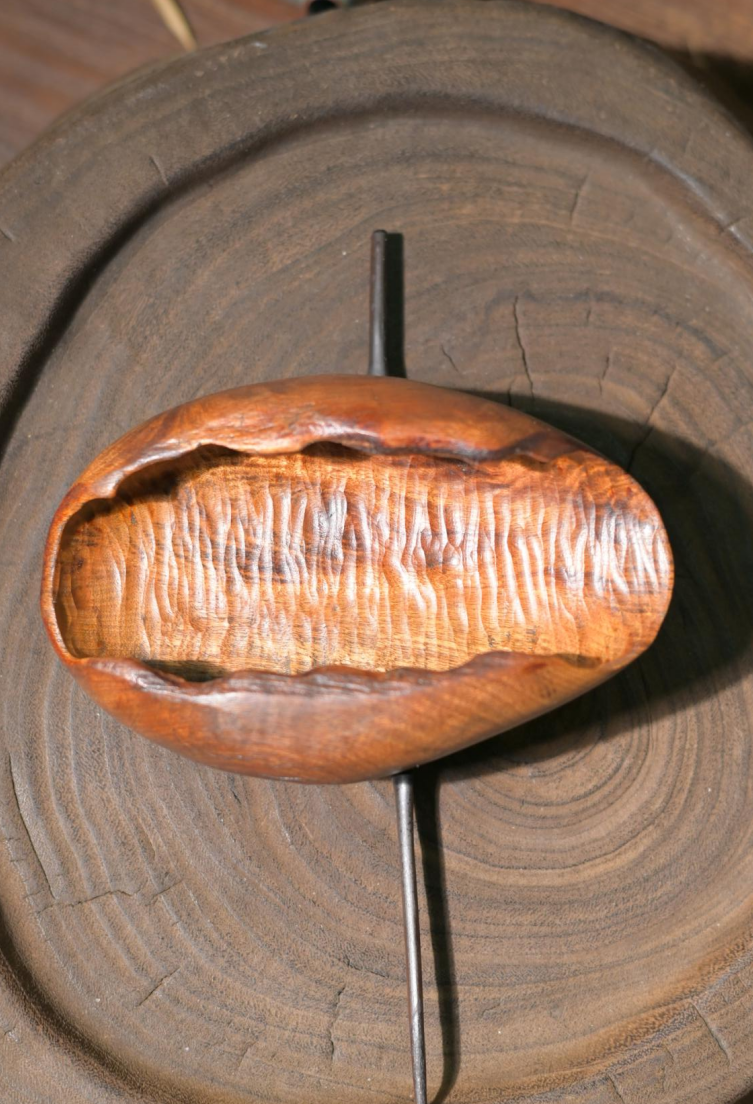 Hand-Carved Wabi-Sabi Irregular Wooden Tea Scoop