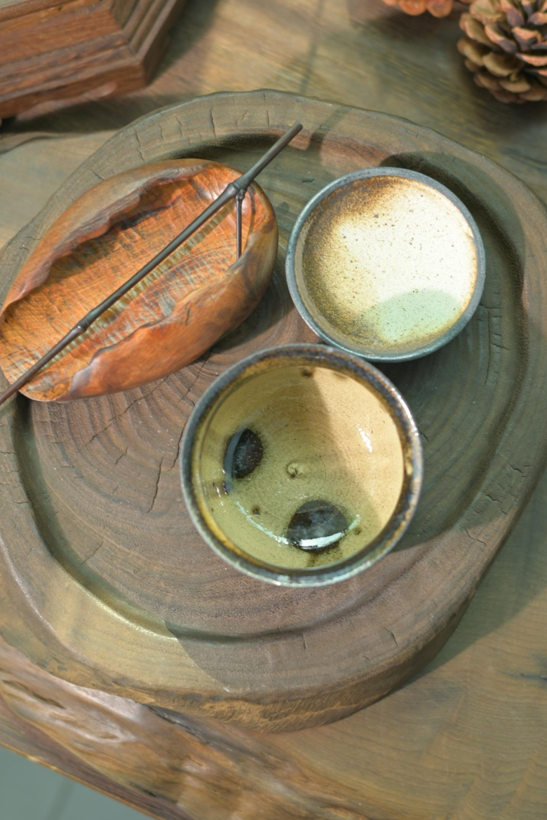 Unique Piece Jingdezhen Handmade Wood-Fired Gaiwan Tea Set With Calligraphy 150ml