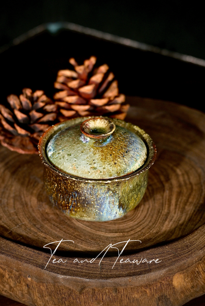 Unique Piece Wabi-Sabi Coarse Pottery Wood-Fired Gaiwan 130ml
