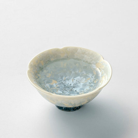 Smoky Cyan Glaze Kiln-Change Crystal Ice Flower Teacup / Teapot