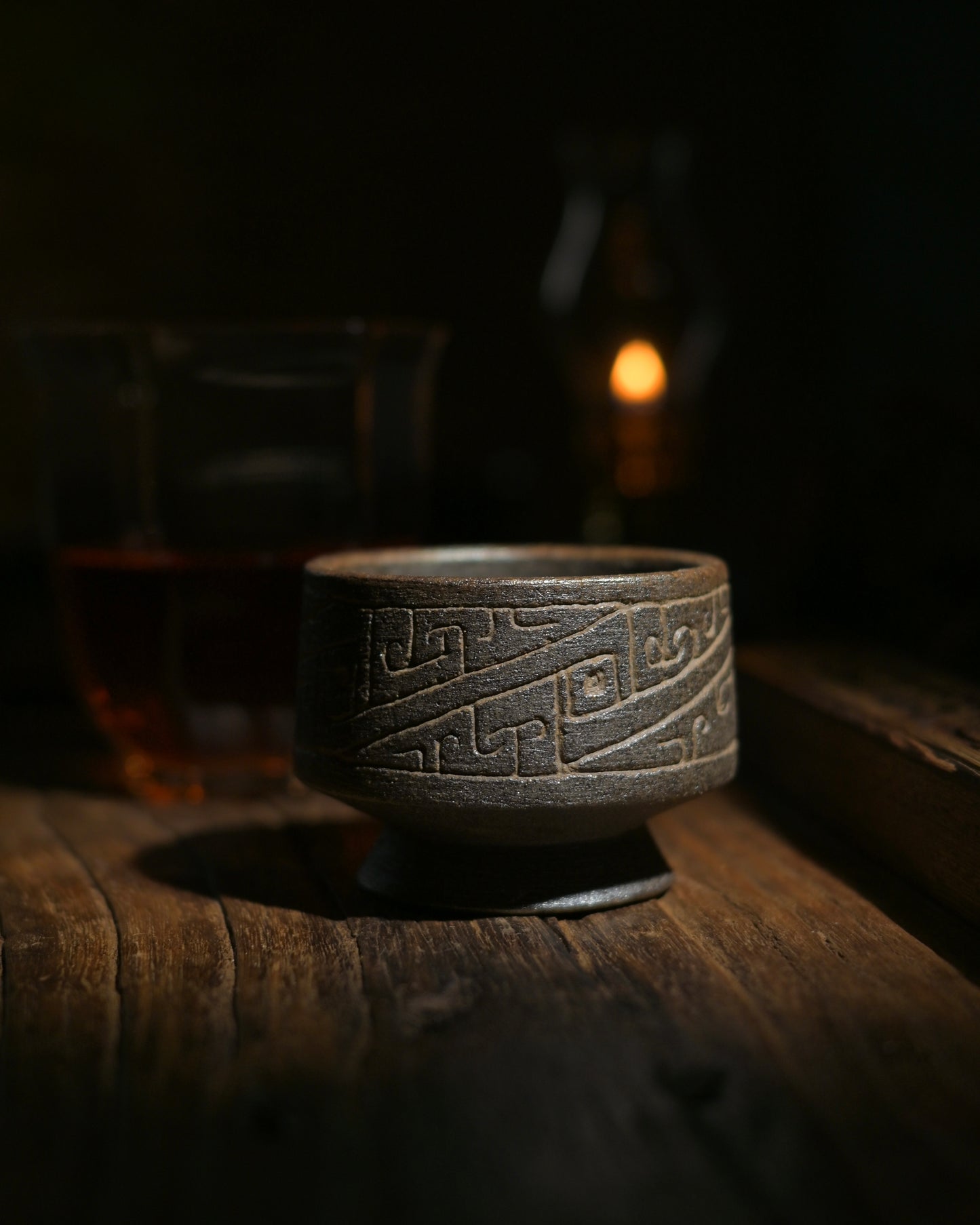 Wood fired pottery tea cup