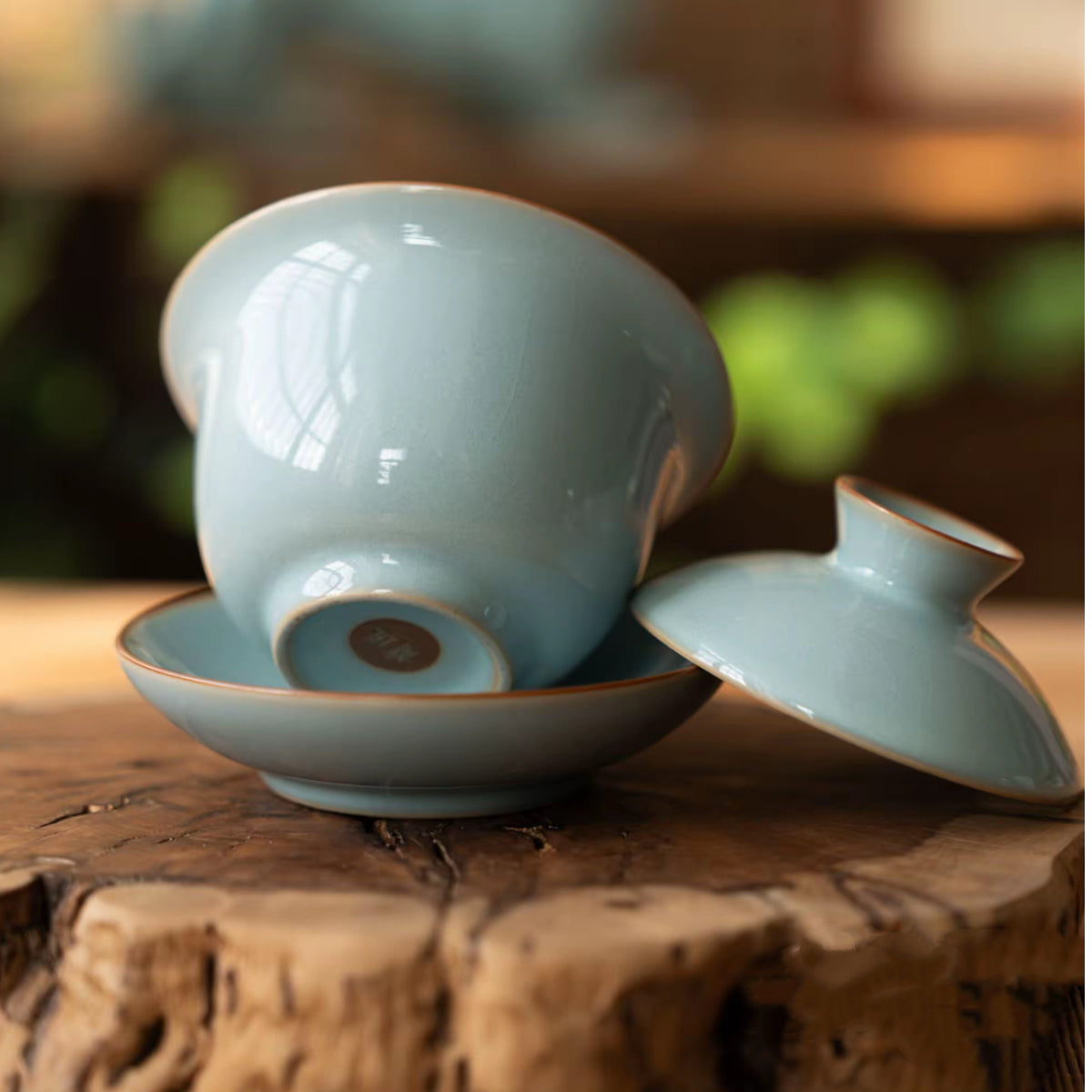 Ru Ware Sky-Blue Glaze 12-Piece Gaiwan Gongfu Tea Set 150ml