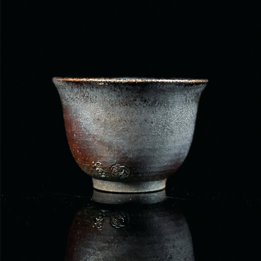 Wabi-Sabi Style Wood-fired Ash Glaze Master Cup Bizen Yaki