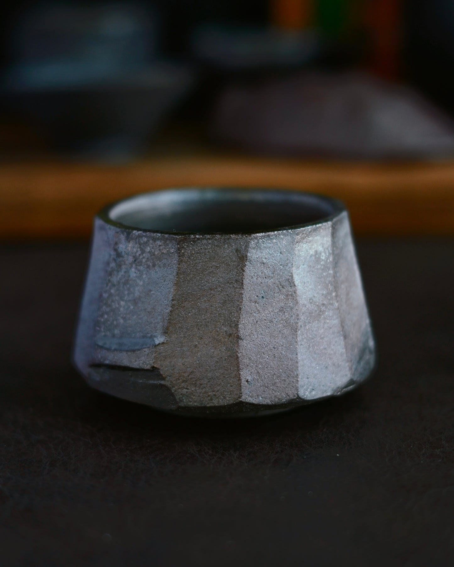 Unique glaze variations formed through traditional wood kiln firing process