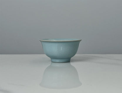 Ru Ware sky-blue celadon teacup with the iconic "sky after rain" glaze color