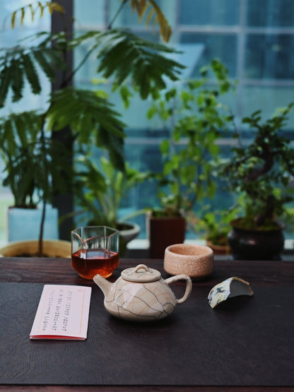 Where classic form meets glaze alchemy: iron-bodied Shippiao teapot in Longquan celadon with silky crackle patterns and waterfall pouring flow.