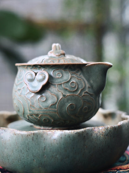 Saanwu Studio ceramic gaiwan tea set for outdoor tea ceremony