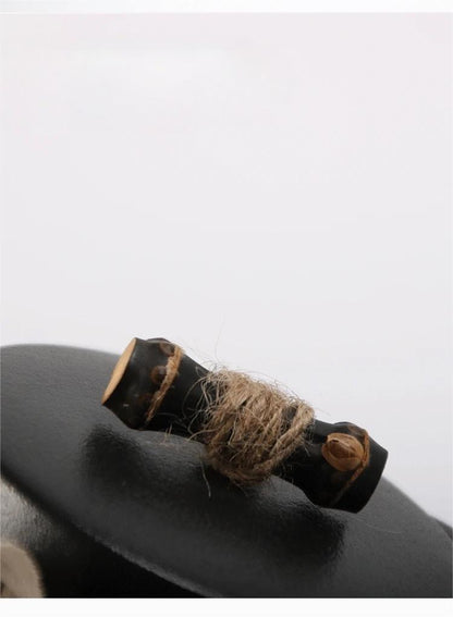 Boîte à thé en poterie brute de petite taille, style rétro japonais