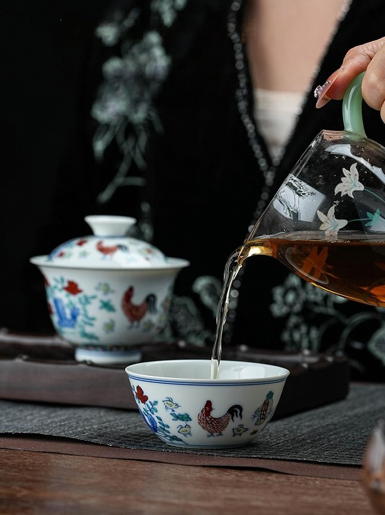 Classic Chenghua chicken pattern, handmade cultural heritage porcelain