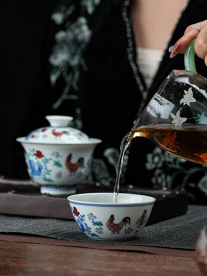 Classic Chenghua chicken pattern, handmade cultural heritage porcelain