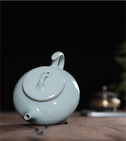 Translucent celadon finish allowing subtle light transmission and jade-like appearance