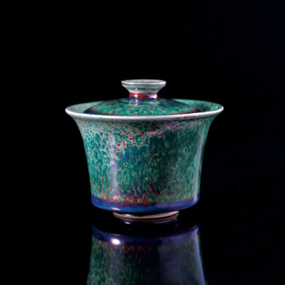 Saanwu tea set Chinese Jun ware flambe glaze gaiwan for tea ceremony