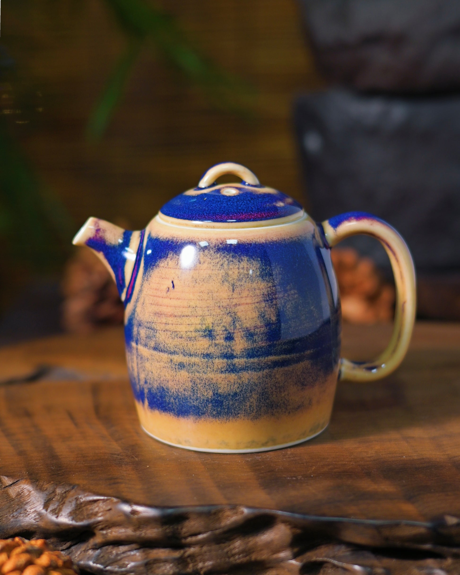 Jun porcelain teapot designed for smooth pouring without dripping