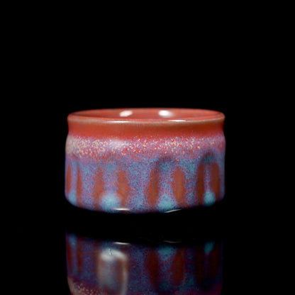 Jun ware hand-pinched large master cup with organic irregular form and textured surface