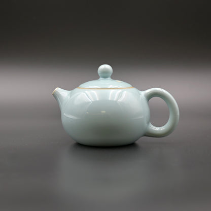 Théière Xi Shi Bleu Ciel en Céramique Ru Ware (Ruyao) avec Support à Clous