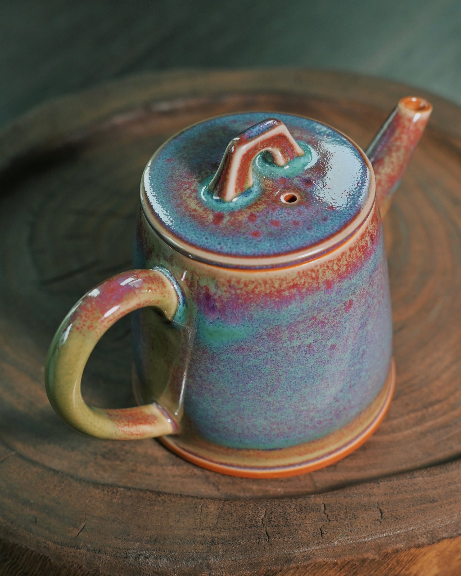 Chinese teapot shape Qingquan teapot made from Jun Kiln, Shenhou, China