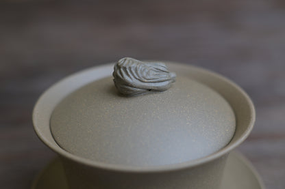 Gaiwan Yixing en argile violette brute originale, fait à la main, modèle Trois Talents
