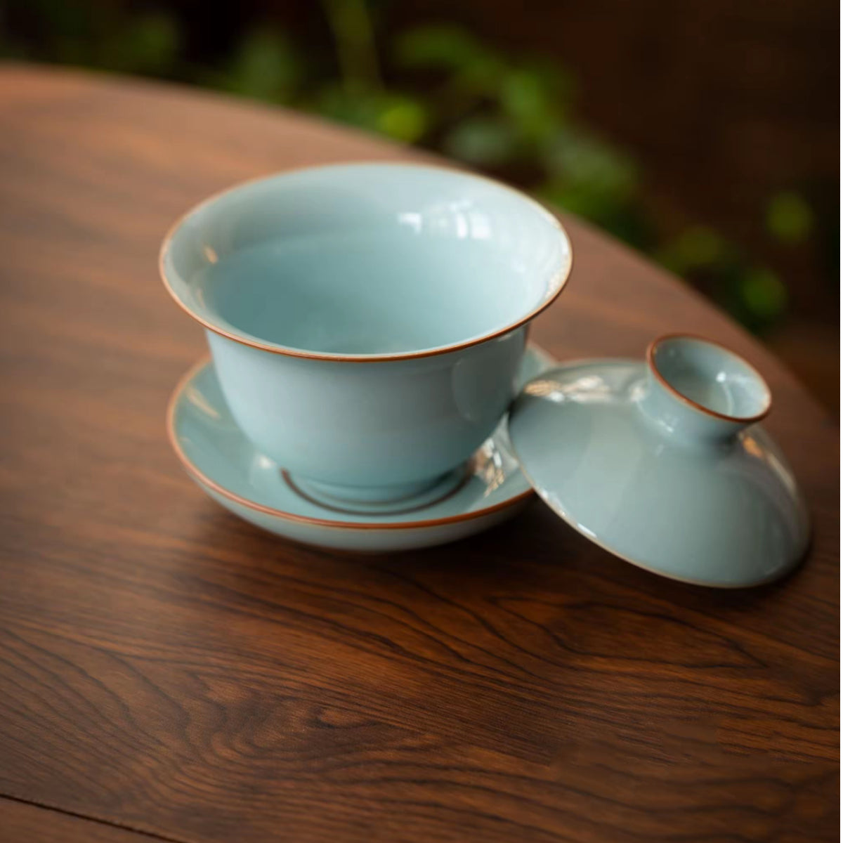Ru Ware Sky-Blue Glaze 12-Piece Gaiwan Gongfu Tea Set 150ml